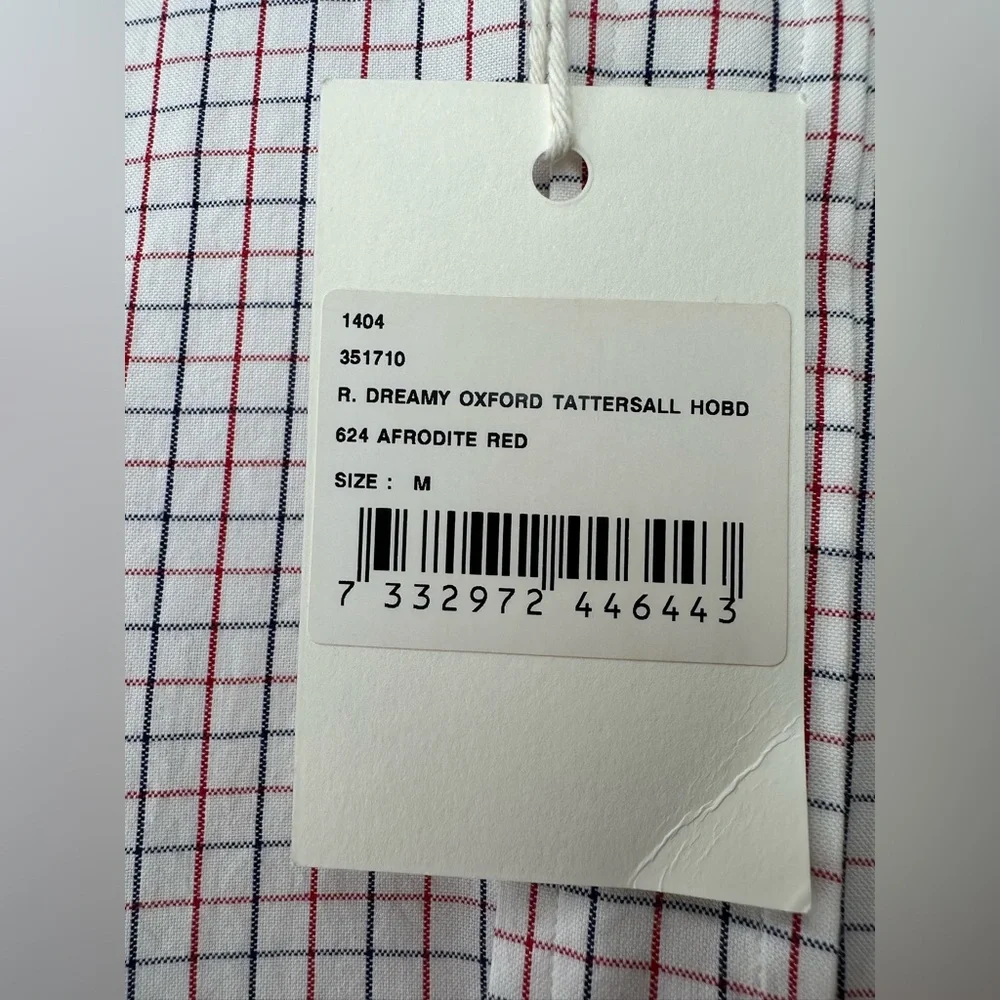 GANT Barney’s NY Rugger The Hugger Dreamy Oxford Tattersall HOBD Red NOS Shirt - Picture 10 of 15